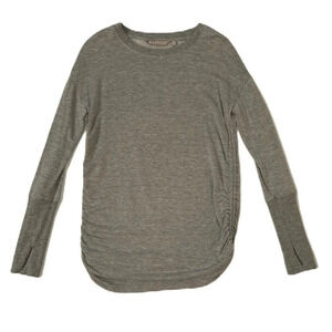 Athleta Gray Scrunched Side Long Sleeve Shirt Women's XS Thumbholes‎ Athletic